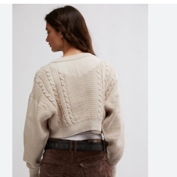 new FREE PEOPLE Heritage COTTON Cardigan Sweater 261 3S1 - Picture 3 of 6